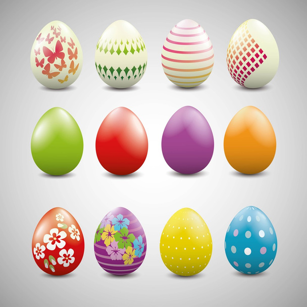 Different color Easter eggs - Vektör, Görsel