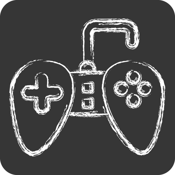 Ikon Gamepad. Számítógépes szimbólummal kapcsolatos. Krétás stílus. egyszerű tervezés szerkeszthető. egyszerű illusztráció - Vektor, kép