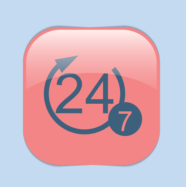 24 hours, 7  days open icon - Vetor, Imagem