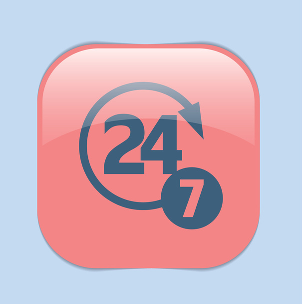 24 hours, 7  days open icon - Vector, Image