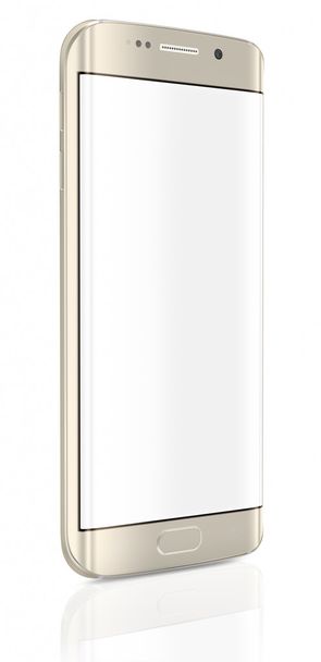 Smartphone edge with blank screen on white background - Photo, Image