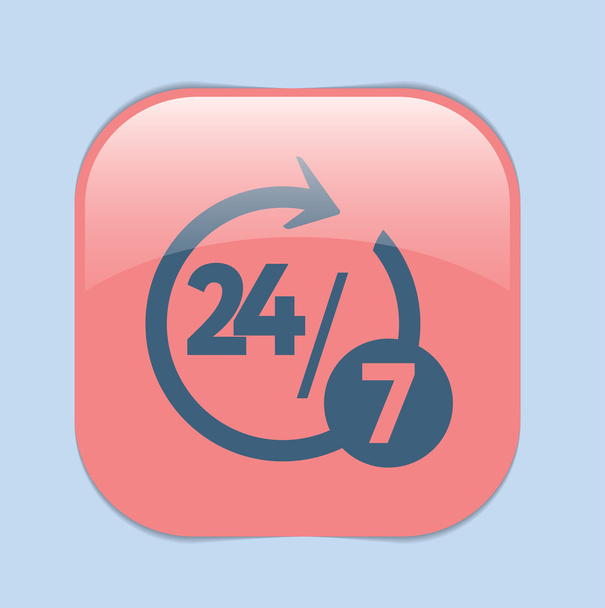 24 hours, 7  days open icon - Vector, Image