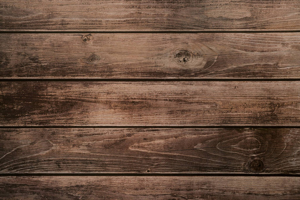 Arrière-plan de vieilles planches de bois non peintes horizontales brunes. Photo de haute qualité - Photo, image