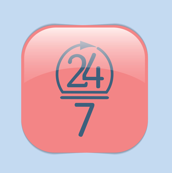 24 hours, 7  days open icon - Vektör, Görsel