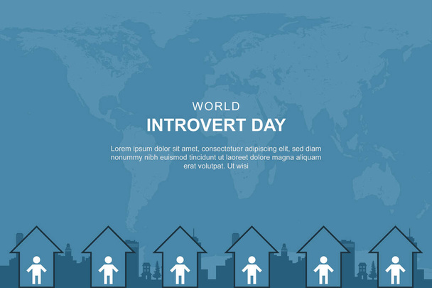 Antecedentes del Día Mundial Introvertido. Estilo de vida. Ilustración vectorial. - Vector, Imagen