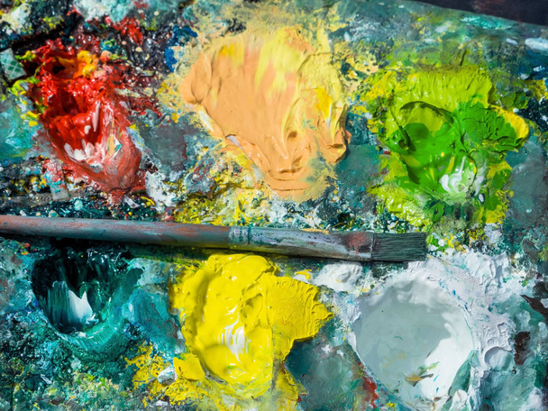 color palette of a painter, background - Фото, изображение