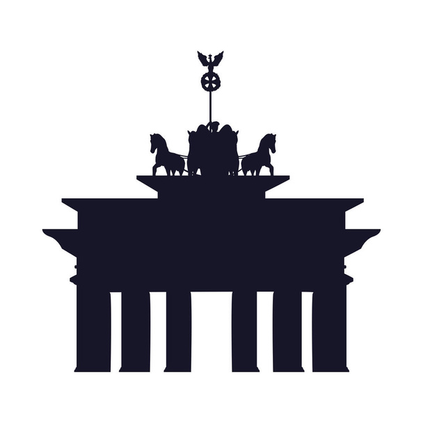 germany brandenburg πύλη ορόσημο εικονογράφηση - Διάνυσμα, εικόνα