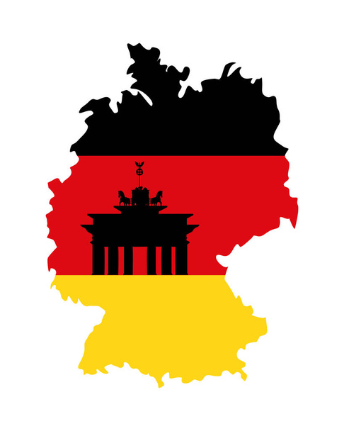 німеччина Бранденбург ворота прапор ілюстрація дизайн - Вектор, зображення