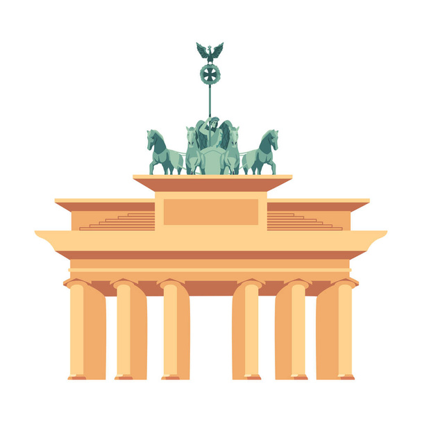 απεικόνιση germany brandenburg gate απομονωμένη - Διάνυσμα, εικόνα