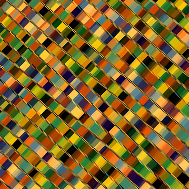 Optical Illusion Mosaic. Parallel Lines. Abstract Geometric Background Pattern. Colorful Diagonal Stripes. Decorative Stripes. Plaid Artwork. Artistic Colored Tiles. Striped Art Illustration. - Φωτογραφία, εικόνα