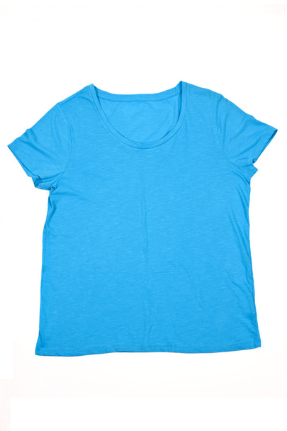 Damen blaues T-Shirt - Foto, Bild