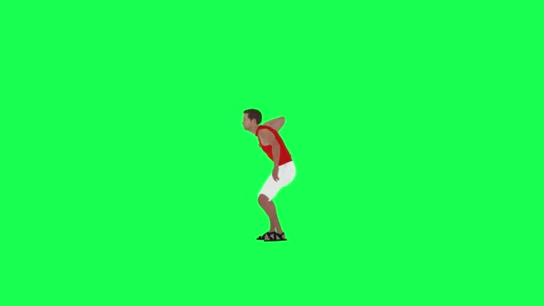 3D-s férfi táncos tánc és taposás elszigetelt derékszög zöld képernyő teszi az emberek chroma kulcs animáció személy tömeg séta és beszélgetés - Felvétel, videó