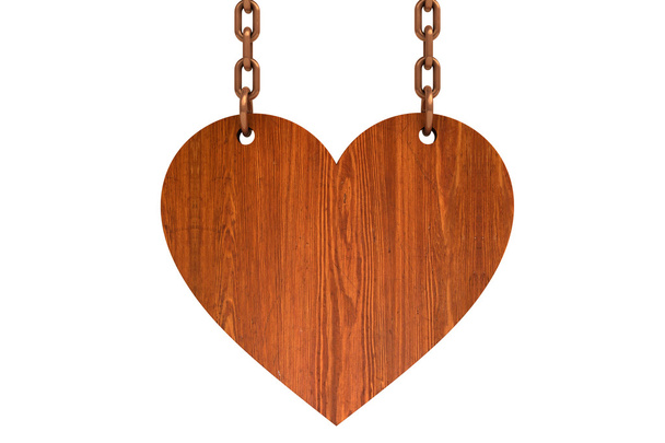 Деревянный знак сердца
 - Фото, изображение