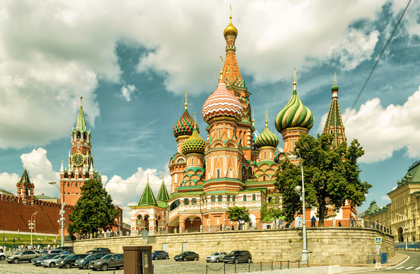 St. Basil Cathedral with Kremlin, Moscow - Photo, Image
