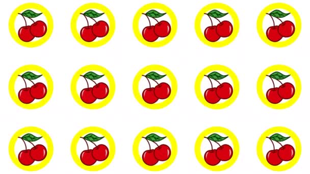 Animace přechodu na pozadí vzorce třešňového ovoce - Záběry, video