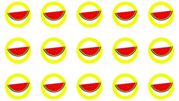 Watermelon Fruit Pattern Background Transition Animation - Footage, Video