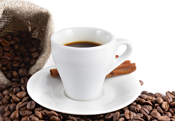 Taza de café y grano
 - Foto, Imagen