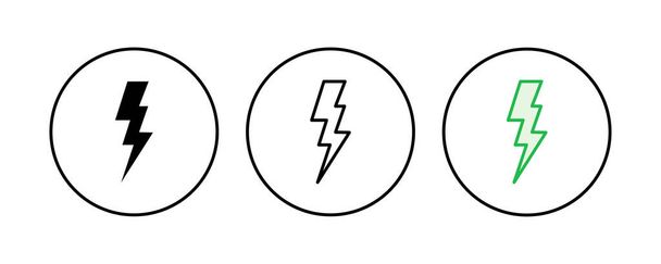 Набір піктограм блискавки. вектор електричної іконки. значок живлення. енергетичний знак
 - Вектор, зображення