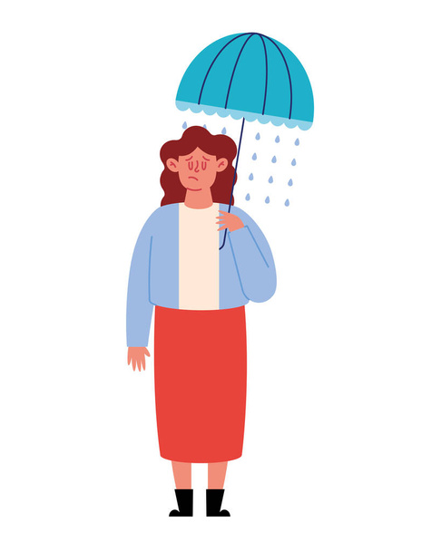 sorto kuva naisen sateenvarjo vektori eristetty - Vektori, kuva