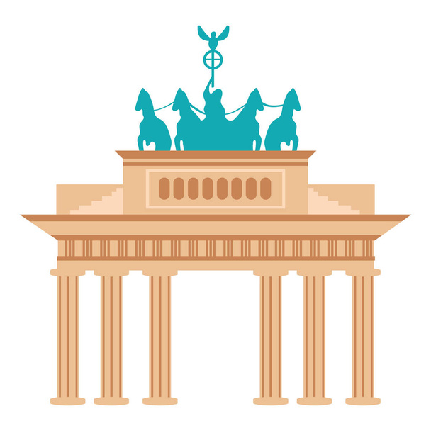 німеччина Бранденбурзькі ворота ізольована конструкція - Вектор, зображення