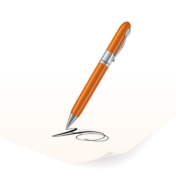 Pen writing on paper - Vektor, obrázek
