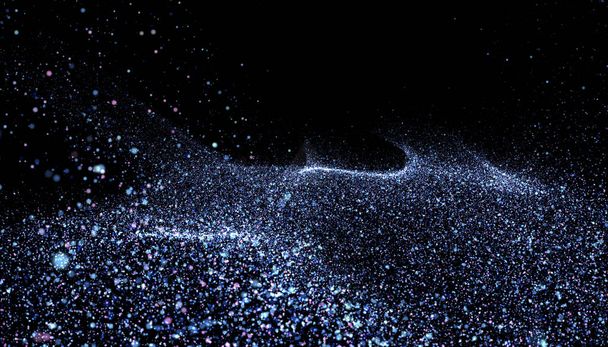 Fond cosmique abstrait fait de poussière bleue - Photo, image