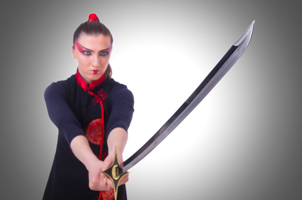 Femme dans l'art martial japonais concept - Photo, image