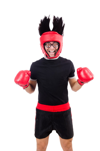 Boxer engraçado com luvas vermelhas
 - Foto, Imagem