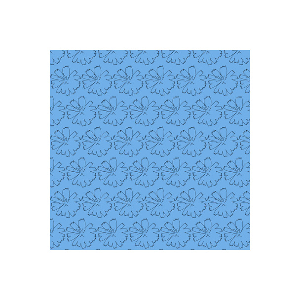 Seamless pattern vector chicory on blue background - Vector, Image