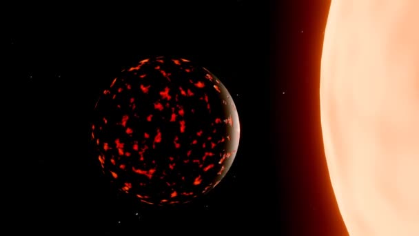 3D animáció 55 Cancri e vagy 55 Cnc e, vagy Janssen egy exobolygó a Nap körüli pályán - Felvétel, videó