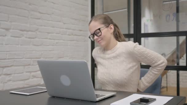 Creative Woman having Back Pain at Work - Footage, Video