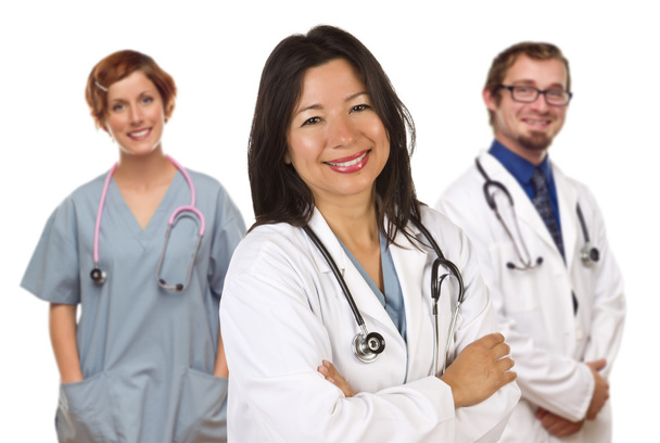 Group of Doctors or Nurses on a White Background - Foto, Imagen