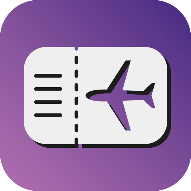Icône de fond de gradient de glyphe vectoriel de billets d'avion pour un usage personnel et commercial - Vecteur, image