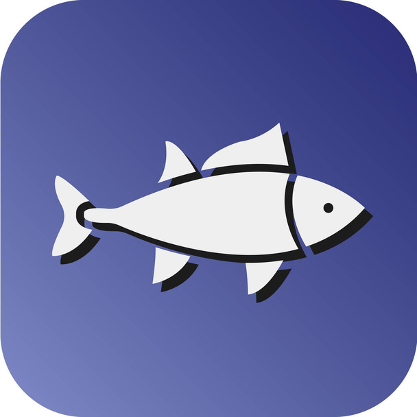 Icono de fondo de gradiente de glifo de vector de atún para uso personal y comercial - Vector, Imagen