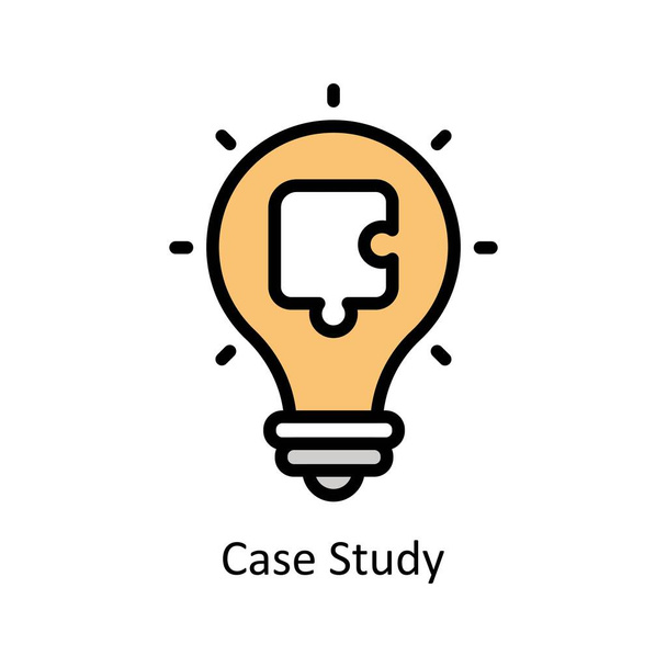 case Study vector Filled outline Icon Design illustration. Business And Management Symbol on White background EPS 10 File - Vector, Image