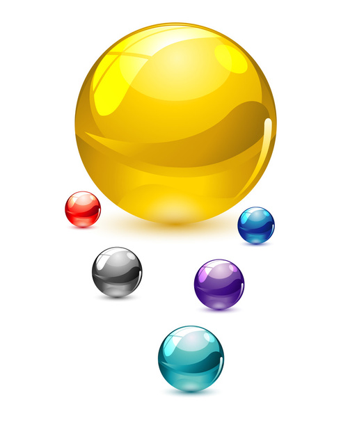 Glass colored circles set - Вектор,изображение