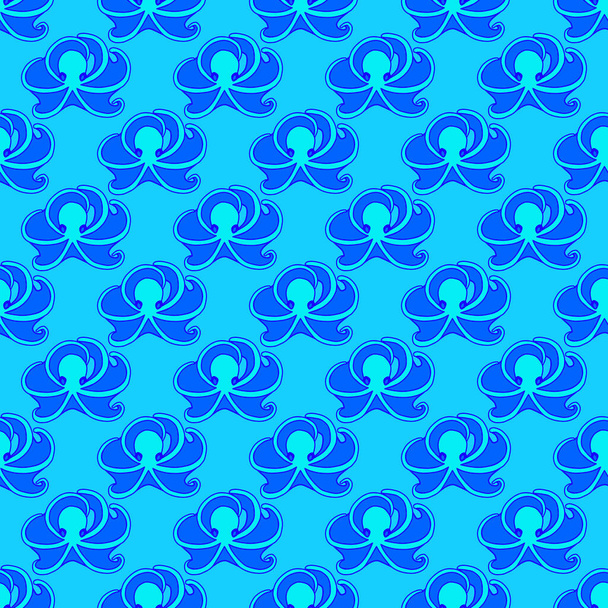 Octopus motif sans couture sur le fond bleu - Vecteur, image