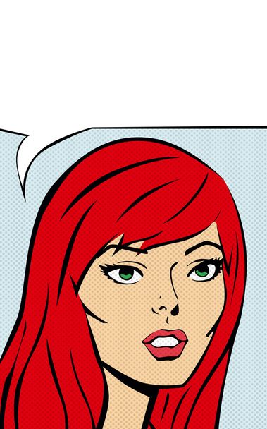 Ретро комікс дівчина з мовною бульбашкою
 - Вектор, зображення