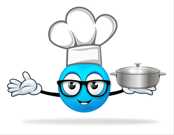 chef blu con pentola
 - Foto, immagini