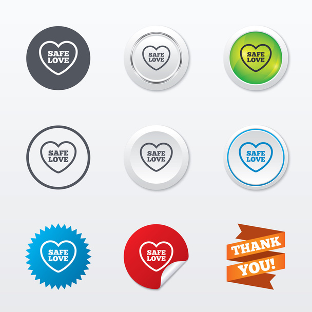 Safe love sign icons - Vector, Image