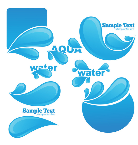 Water stickers and symbols for your text - Вектор,изображение