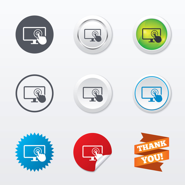 Touch screen monitor sign icons - Vektor, kép