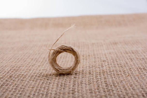 Roll of brown color linen string paper background - Photo, Image