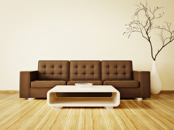 Chambre intérieure moderne avec de beaux meubles à l'intérieur
. - Photo, image