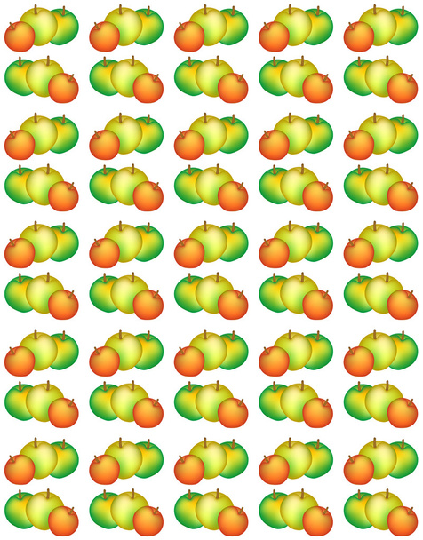 Vector pattern with red and yellow apples - Vector, Image