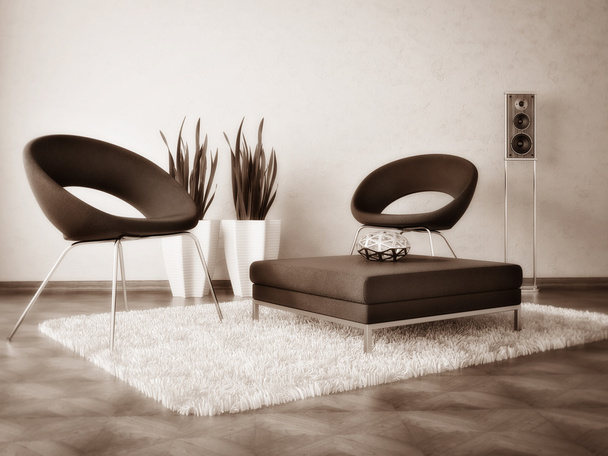 Modern interior room with nice furniture inside. - Foto, Imagem