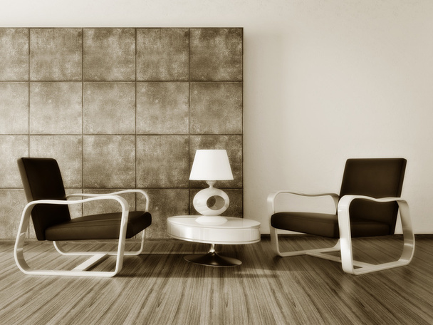 Modernes Interieur mit schönen Möbeln im Inneren. - Foto, Bild