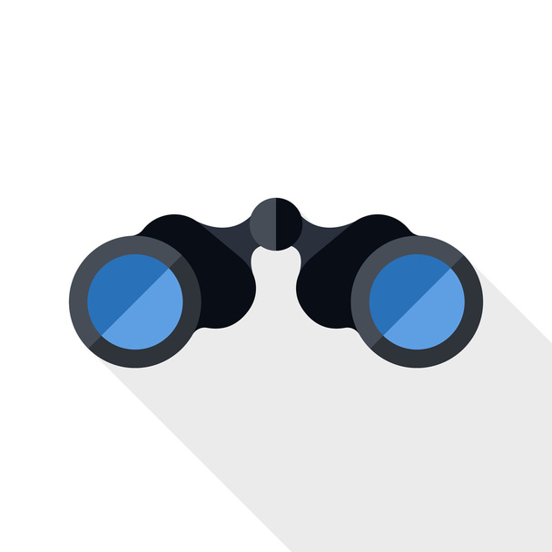 Icono de prismáticos con sombra larga
 - Vector, Imagen