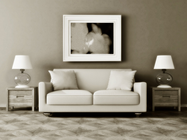 Habitación interior moderna con muebles agradables en el interior
. - Foto, imagen