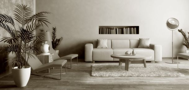 Modern interior room with nice furniture inside. - Foto, Imagem